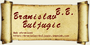 Branislav Buljugić vizit kartica